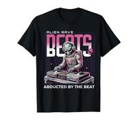 Camiseta Alien Rave Abducted by The Beat DJ tee Camiseta gráfica económica, Hombre, Negro, XL