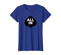 Camiseta All In Poker Camiseta, Mujer, Azul Real, 3XL