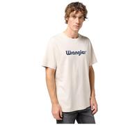 WRANGLER Camiseta 'LOGO TEE' azul oscuro / blanco natural XL azul oscuro / blanco natural