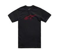 Alpinestars Original Logo tee Camiseta de Manga Corta Cuello Redondo, Negro/Rojo, XL para Hombre