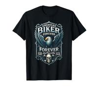 Camiseta American Biker Eagle Skull Live Free para motociclistas Camiseta