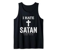 Camiseta Anti Satanás Divertida Cristiana Jesús Dios Iglesia Camiseta sin Mangas