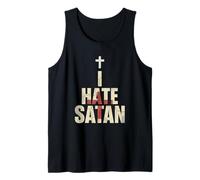 Camiseta Anti Satanás Divertida Cristiana Jesús Dios Iglesia Camiseta sin Mangas