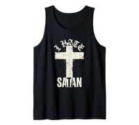 Camiseta Anti Satanás Divertida Cristiana Jesús Dios Iglesia Camiseta sin Mangas
