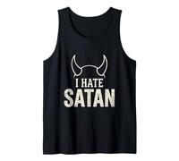 Camiseta Anti Satanás Divertida Cristiana Jesús Dios Iglesia Camiseta sin Mangas