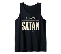 Camiseta Anti Satanás Divertida Cristiana Jesús Dios Iglesia Camiseta sin Mangas