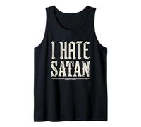 Camiseta Anti Satanás Divertida Cristiana Jesús Dios Iglesia Camiseta sin Mangas
