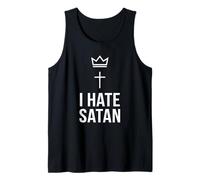 Camiseta Anti Satanás Divertida Cristiana Jesús Dios Iglesia Camiseta sin Mangas