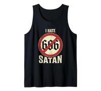 Camiseta Anti Satanás Divertida Cristiana Jesús Dios Iglesia Camiseta sin Mangas