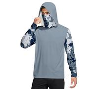 Camiseta Anti UV Hombre Manga Larga Verano Ropa Deportiva Protección UV UPF 50+ Ligero Y Transpirable Camisa Pesca Secado Rápido Chaqueta Con Capucha Para Senderismo Deporte Al Aire Libre, azul, M