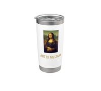 Camiseta Art Is My Jam Mona Lisa Vaso térmico de acero inoxidable de doble pared