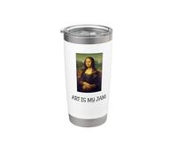 Camiseta Art Is My Jam Mona Lisa Vaso térmico de acero inoxidable de doble pared