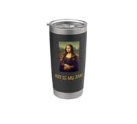 Camiseta Art Is My Jam Mona Lisa Vaso térmico de acero inoxidable de doble pared
