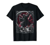 Camiseta artística de Terror gótico Oscuro de Grim Reaper Scythe Fallen Angels Camiseta