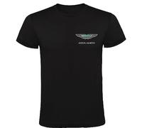 Camiseta Aston Martin Logo Negra Hombre 100% Algodón Tallas S M L XL XXL Mangas Cortas T-Shirt (L)