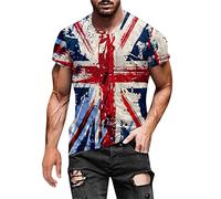 Camiseta atlética de culturismo para hombre, camiseta muscular, gimnasio, entrenamiento, camiseta de manga corta, vintage, Inglaterra, bandera de la Unión, para hombre, cuello redondo, manga corta,
