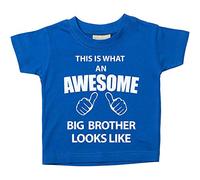Camiseta azul con la inscripción “This is What An Awesome Big Brother Looks Like”, disponible en tamaños desde camiseta para bebé 0 - 6 meses a 14 - 15 años azul azul Talla:9-11 años