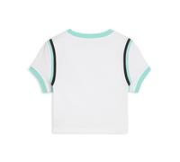 Camiseta baby tee estampada FUTURE.PUMA.ARCHIVE para mujer, Ropa, Blanco/Aquatic, L L