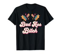Camiseta Bad Assed para Mujer, Bad Ass Bitch, Retro, Impresionante y ruda Camiseta gráfica económica