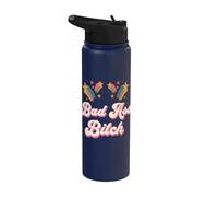 Camiseta Bad Assed para mujer, Bad Ass Bitch, retro, impresionante y ruda Stainless Steel Insulated Water Bottle
