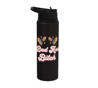 Camiseta Bad Assed para mujer, Bad Ass Bitch, retro, impresionante y ruda Stainless Steel Insulated Water Bottle