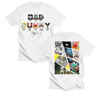 Camiseta Bad Bunny, Diseño Gráfico Musical, Manga Corta, Estampado Doble Cara, Albun Bad Bunny el Conejo Malo (FR/ES, Letras, XXL, Regular, Regular, Blanco)