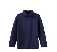 Camiseta base de cuello alto para niños 2024 otoño invierno mezcla de algodón hombres mujeres camisetas de manga larga con tops calientes, marine, 13-14 años