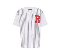 Camiseta Baseball Rayas Manga Corta Blanco-Negro XL