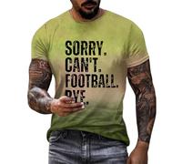 Camiseta básica ajustada de ajuste regular para hombre, primavera, verano y otoño, Sorry Can't Football Bye, impresión casual, cuello redondo, camiseta de manga corta para interiores y exteriores