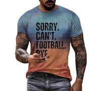 Camiseta básica ajustada de ajuste regular para hombre, primavera, verano y otoño, Sorry Can't Football Bye, impresión casual, cuello redondo, camiseta de manga corta para interiores y exteriores