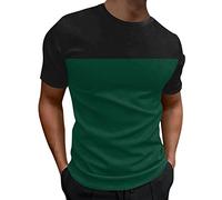 Camiseta básica ajustada de ajuste regular para hombre, primavera y verano, deportes de ocio, transpirable, cómoda, playa, viento, costuras a rayas, color a rayas, camiseta de manga corta para