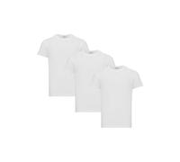 Camiseta básica clásica de algodón - Manga corta, cuello redondo, corte regular, ideal para uso diario, ocio y ropa de calle, Blanco, L