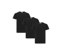 Camiseta básica clásica de algodón - Manga corta, cuello redondo, corte regular, ideal para uso diario, ocio y ropa de calle, Negro , M