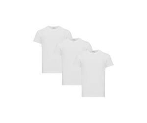Camiseta básica clásica de algodón - Manga corta, cuello redondo, corte regular, ideal para uso diario, ocio y ropa de calle, Blanco, L