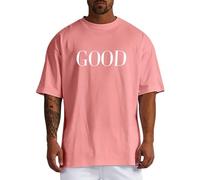 Camiseta básica de ajuste regular para hombre, cuello redondo, manga corta, corte ancho, camiseta larga, color sólido, básica, holgada, para verano, para interiores y exteriores, deportes, vida diaria