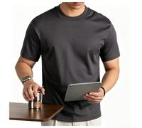 Camiseta básica de cuello redondo de manga corta para hombre, transpirable, deportiva, para ocio, color liso, corte regular, para primavera, verano, invierno, uso diario, vacaciones, club para el