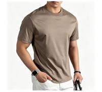 Camiseta básica de cuello redondo de manga corta para hombre, transpirable, deportiva, para ocio, color liso, corte regular, para primavera, verano, invierno, uso diario, vacaciones, club para el