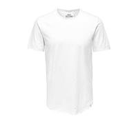 Camiseta básica de Cuello Redondo para Hombre O&S Manga Corta Larga de un Solo Color de algodón ONACERO, Color:Blanco-2, Size:S