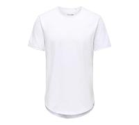 Camiseta básica de Cuello Redondo para Hombre O&S Manga Corta Larga de un Solo Color de algodón ONACERO, Color:Blanco-2, Size:S