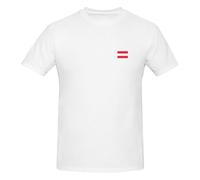 Camiseta básica de manga corta con estampado de bandera austriaca para hombre, clásica esencial, algodón suave para familiares y amigos, blanco, 3XL