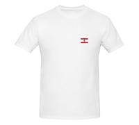 Camiseta básica de manga corta con estampado de bandera del Líbano para hombre, clásica esencial, algodón suave para familiares y amigos, blanco, 3XL