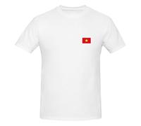 Camiseta básica de manga corta con estampado de bandera vietnamita para hombre, clásica esencial, algodón suave para familiares y amigos, blanco, 3XL