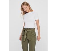 Camiseta básica de manga corta VERO MODA para mujer con cuello de barco VMPANDA