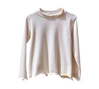 Camiseta Básica de Manga Larga para Niñas Prendas Casuales y Cómodas para Temporada Invierno Otoño Infantil (Beige, 9-10 Years)