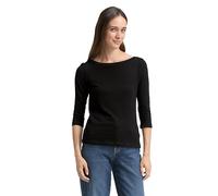Camiseta básica de mujer TOM TAILOR con manga tres cuartos, Negro (14482-profundo negro), 3XL