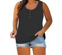 Camiseta básica de verano para mujer, camiseta de tirantes de un solo color, cuello en V, camiseta de verano, camiseta de tirantes extra larga, elegante, ligera y ventilada, desenfadada, holgada