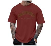 Camiseta Basica Hombre Camiseta Hombre Manga Corta Cuello Estilo Urbano Moderna Casual Cómoda Deportiva Exterior Ciudad Europea (Red, XXS)
