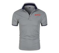 Camiseta Basica Hombre P.i.r-e ll.i, Camisetas de Cuello en V con Estampado, Ropa Ultra Ligera y Transpirable para Ocio al Aire Libre, Camisa polo para hombres(Grey,3XL)