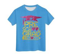 Camiseta Basica- Niño graduación jardín Infantes : último día Clases s 2025 graduación Preescolar (Sky Blue 10-11Y)