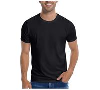 Camiseta básica para hombre, verano, otoño, clásica, cuello redondo, corte regular, camiseta deportiva para hombre, camiseta de manga corta, camiseta informal para hombre, O negro., S